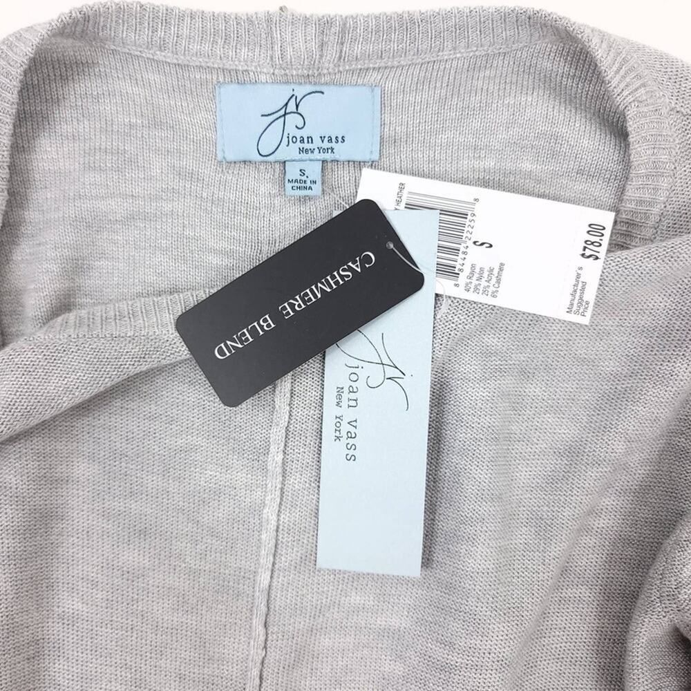 Joan Vass Gray Cashmere Tunic Sweater Size S/M NWT - Picture 8 of 10